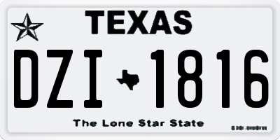 TX license plate DZI1816
