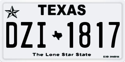 TX license plate DZI1817