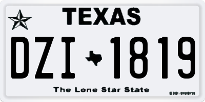 TX license plate DZI1819