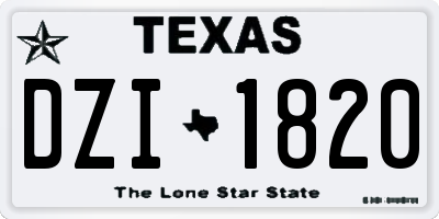TX license plate DZI1820