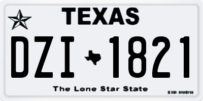 TX license plate DZI1821