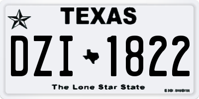 TX license plate DZI1822