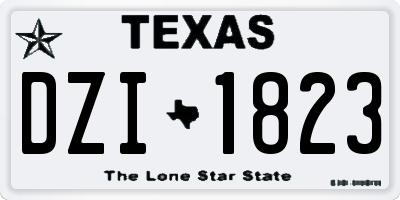 TX license plate DZI1823