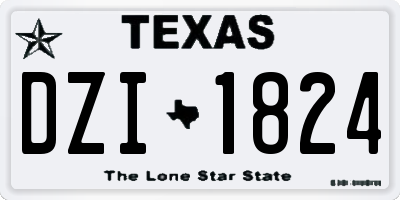 TX license plate DZI1824
