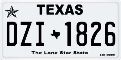 TX license plate DZI1826