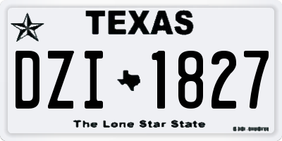 TX license plate DZI1827