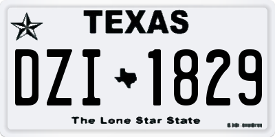 TX license plate DZI1829