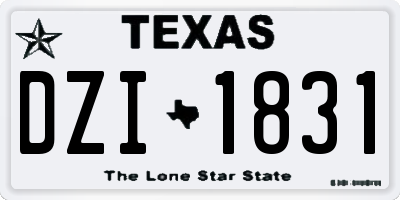 TX license plate DZI1831