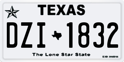 TX license plate DZI1832