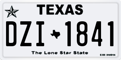 TX license plate DZI1841