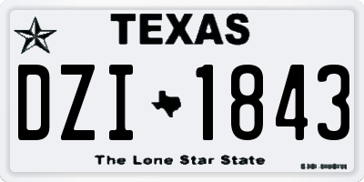 TX license plate DZI1843