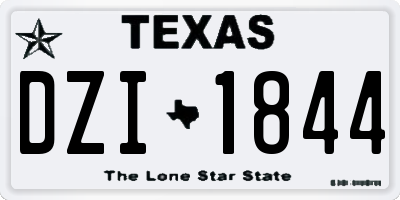 TX license plate DZI1844