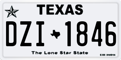 TX license plate DZI1846