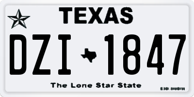 TX license plate DZI1847