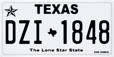 TX license plate DZI1848