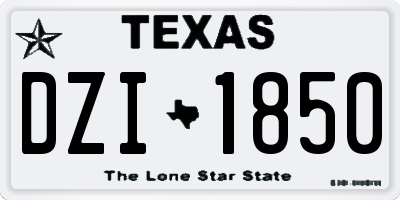 TX license plate DZI1850