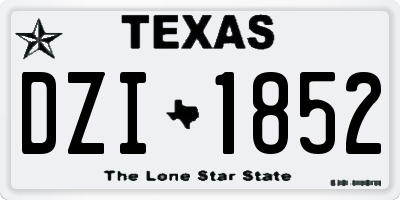 TX license plate DZI1852