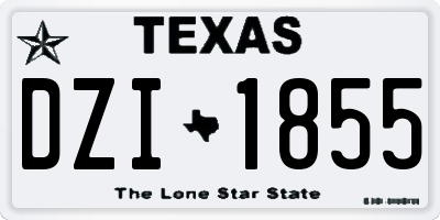TX license plate DZI1855