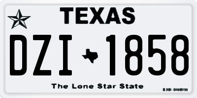 TX license plate DZI1858