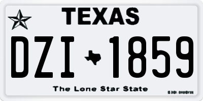 TX license plate DZI1859