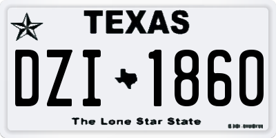 TX license plate DZI1860
