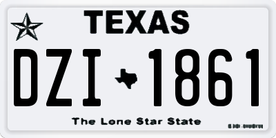 TX license plate DZI1861