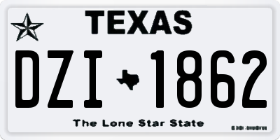 TX license plate DZI1862