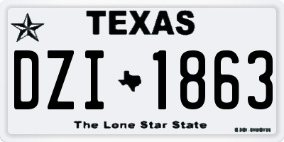TX license plate DZI1863
