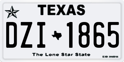 TX license plate DZI1865