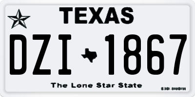 TX license plate DZI1867