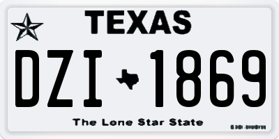 TX license plate DZI1869