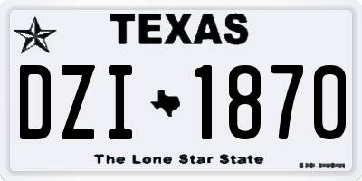 TX license plate DZI1870