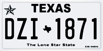 TX license plate DZI1871