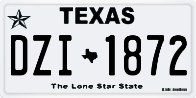 TX license plate DZI1872
