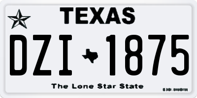 TX license plate DZI1875
