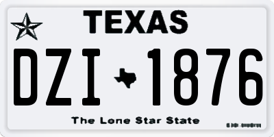 TX license plate DZI1876