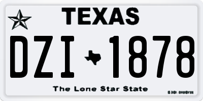 TX license plate DZI1878