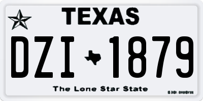 TX license plate DZI1879