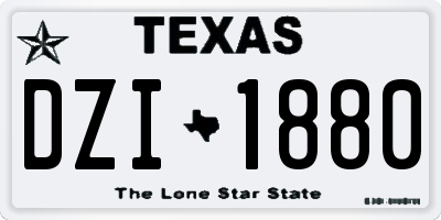 TX license plate DZI1880