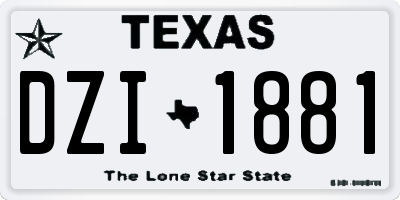 TX license plate DZI1881