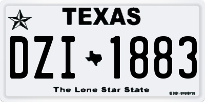 TX license plate DZI1883