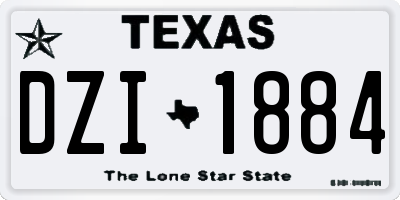 TX license plate DZI1884