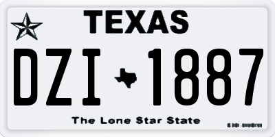 TX license plate DZI1887