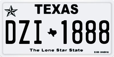TX license plate DZI1888