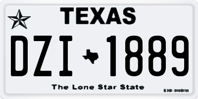 TX license plate DZI1889
