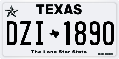 TX license plate DZI1890