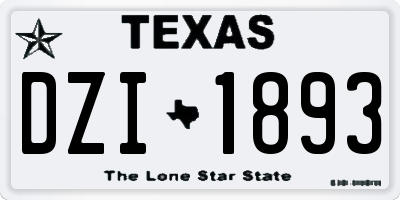 TX license plate DZI1893