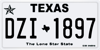 TX license plate DZI1897