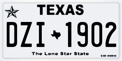 TX license plate DZI1902