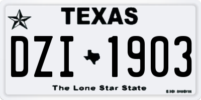 TX license plate DZI1903